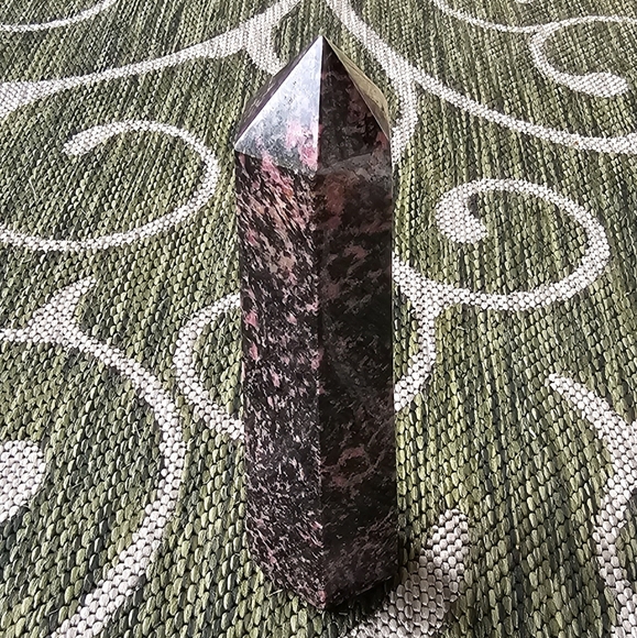 XL Rhodonite Crystal Point Tower - Picture 8 of 10